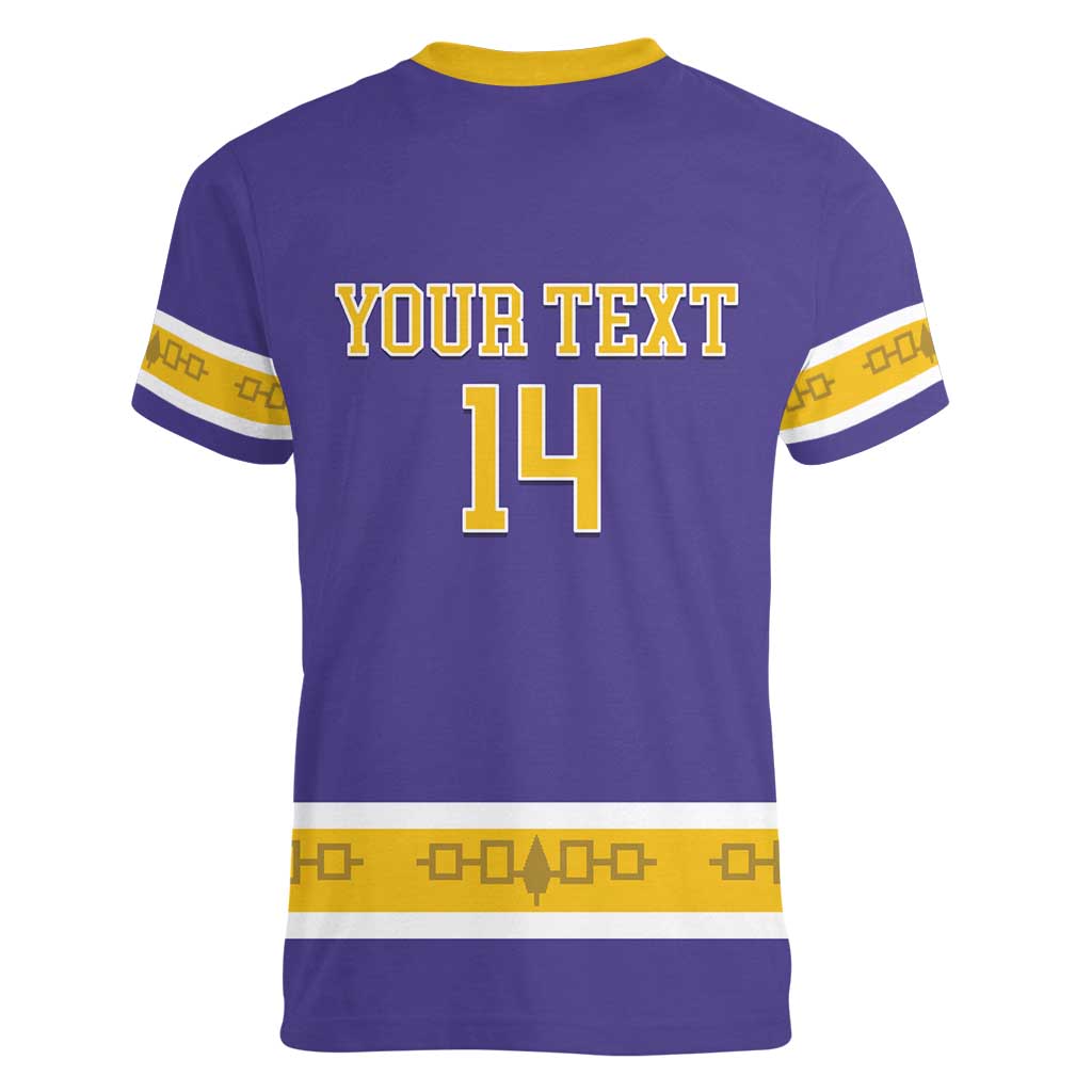 Custom Iroquois Lacrosse Women V-Neck T-Shirt Haudenosaunee Nationals
