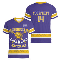 Custom Iroquois Lacrosse Women V-Neck T-Shirt Haudenosaunee Nationals