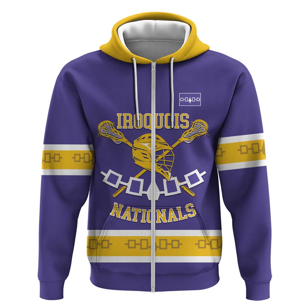 Custom Iroquois Lacrosse Zip Hoodie Haudenosaunee Nationals