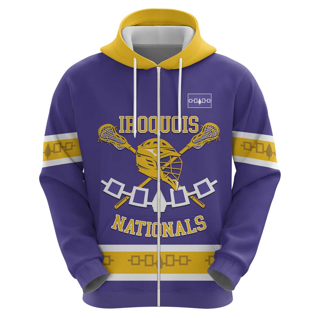 Custom Iroquois Lacrosse Zip Hoodie Haudenosaunee Nationals