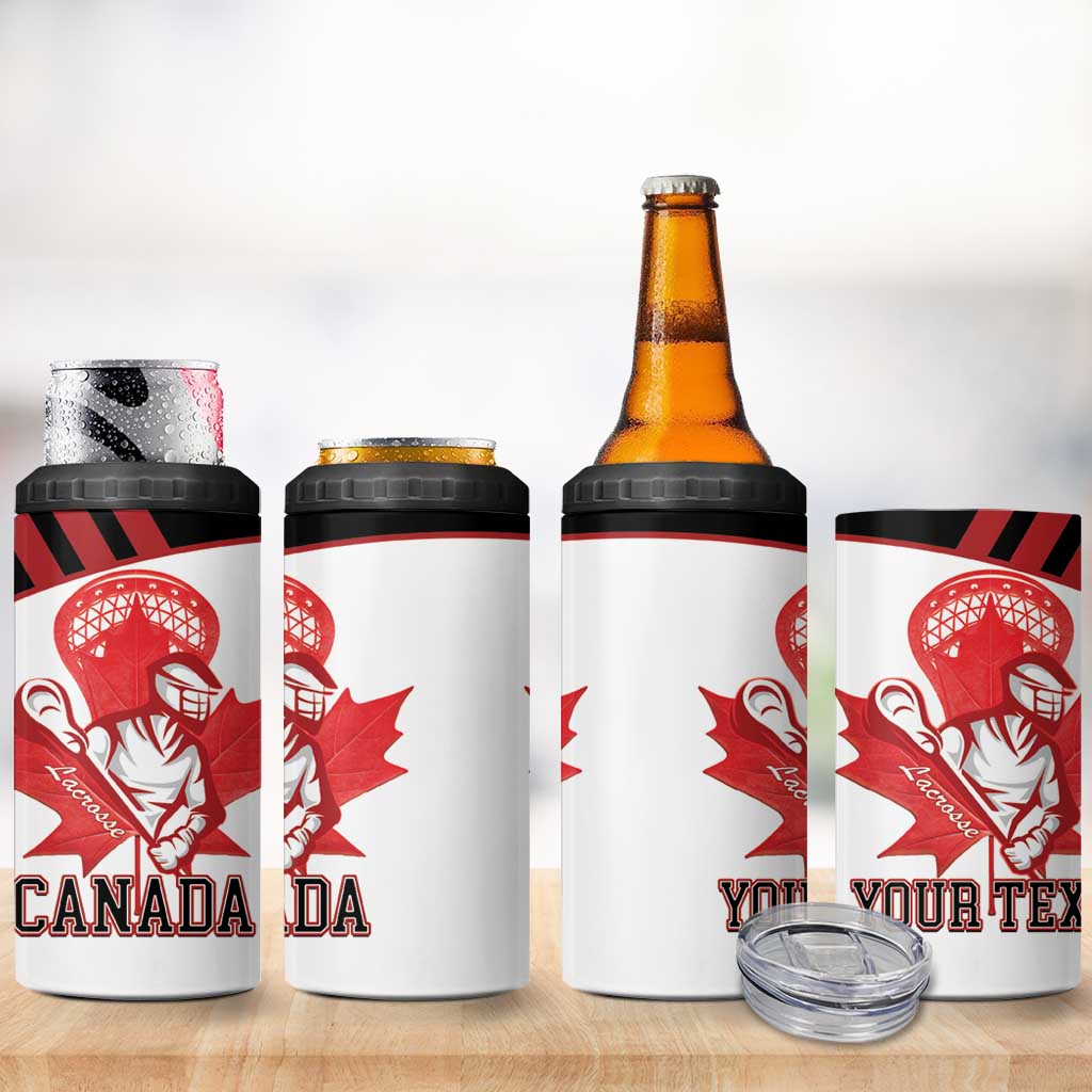 Custom Canada Lacrosse 4 in 1 Can Cooler Tumbler Go Champions Maple Leaf