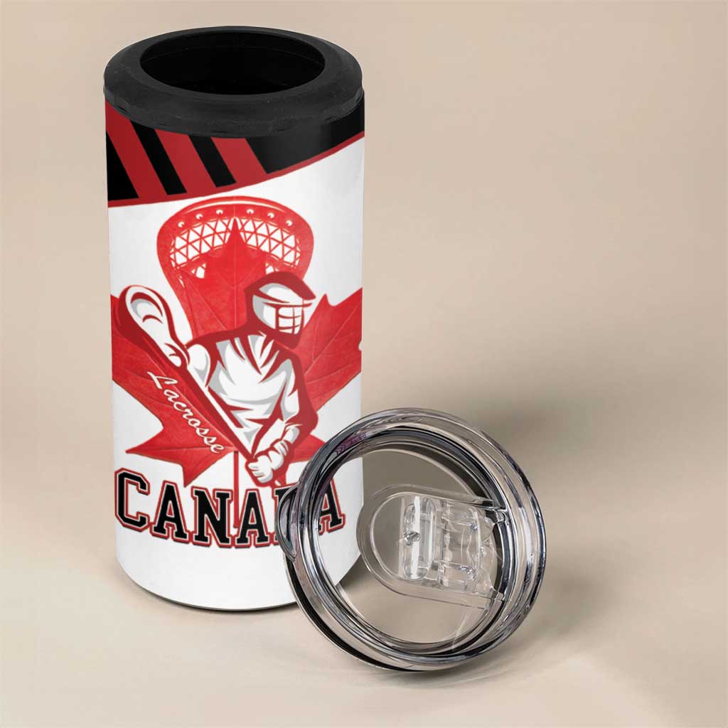 Custom Canada Lacrosse 4 in 1 Can Cooler Tumbler Go Champions Maple Leaf