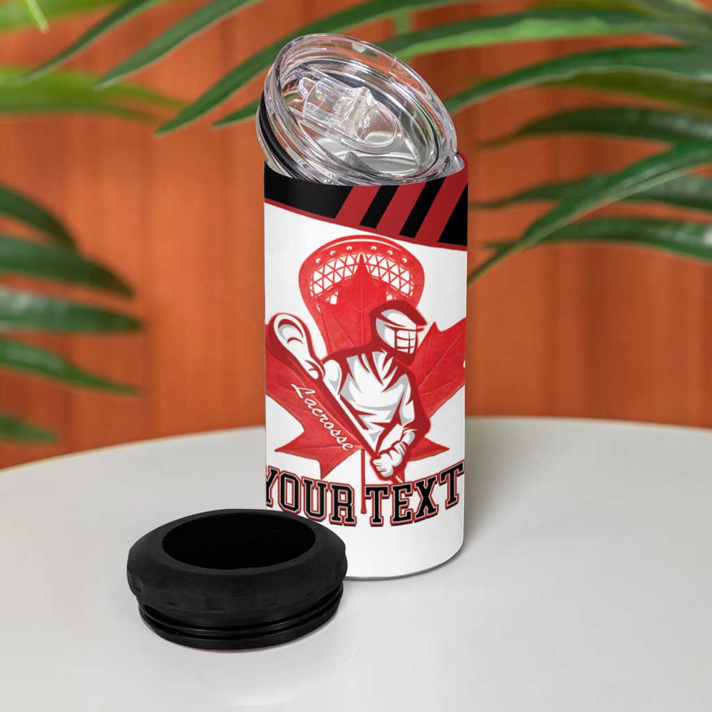 Custom Canada Lacrosse 4 in 1 Can Cooler Tumbler Go Champions Maple Leaf