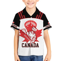 Custom Canada Lacrosse Family Matching Off The Shoulder Long Sleeve Dress and Hawaiian Shirt Go Champions Maple Leaf