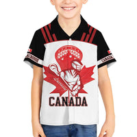 Custom Canada Lacrosse Family Matching Off Shoulder Short Dress and Hawaiian Shirt Go Champions Maple Leaf