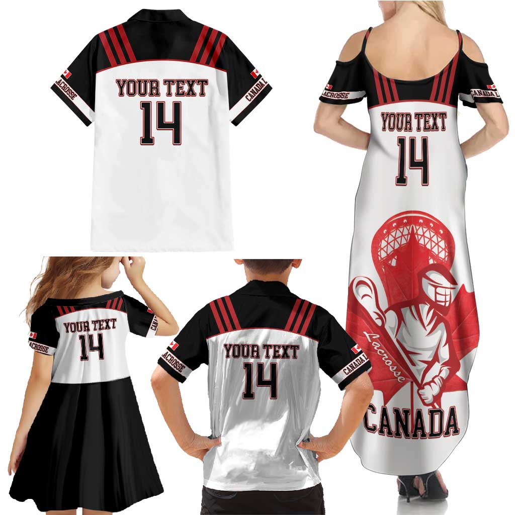 Custom Canada Lacrosse Family Matching Summer Maxi Dress and Hawaiian Shirt Go Champions Maple Leaf