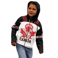 Custom Canada Lacrosse Kid Hoodie Go Champions Maple Leaf