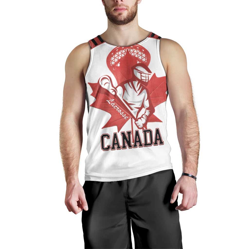 Custom Canada Lacrosse Men Tank Top Go Champions Maple Leaf