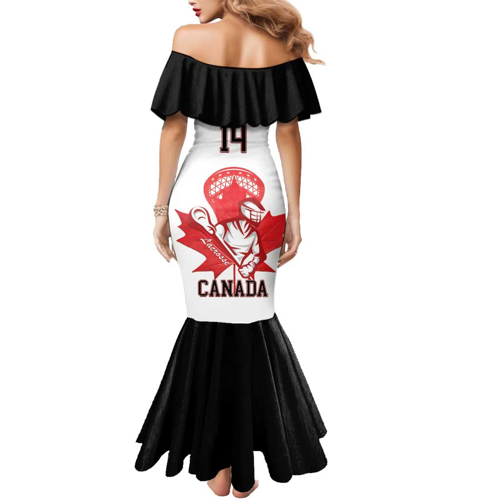 Custom Canada Lacrosse Mermaid Dress Go Champions Maple Leaf