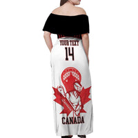 Custom Canada Lacrosse Off Shoulder Maxi Dress Go Champions Maple Leaf