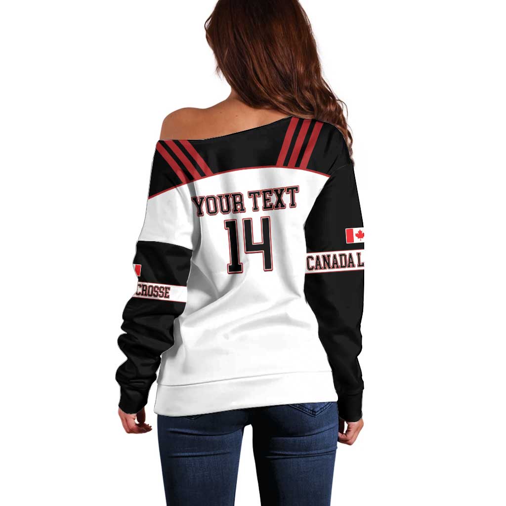 Custom Canada Lacrosse Off Shoulder Sweater Go Champions Maple Leaf