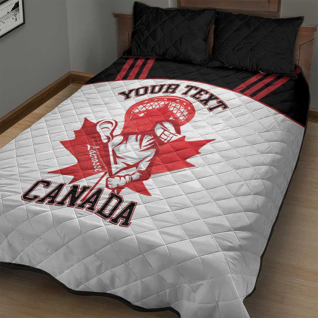 Custom Canada Lacrosse Quilt Bed Set Go Champions Maple Leaf