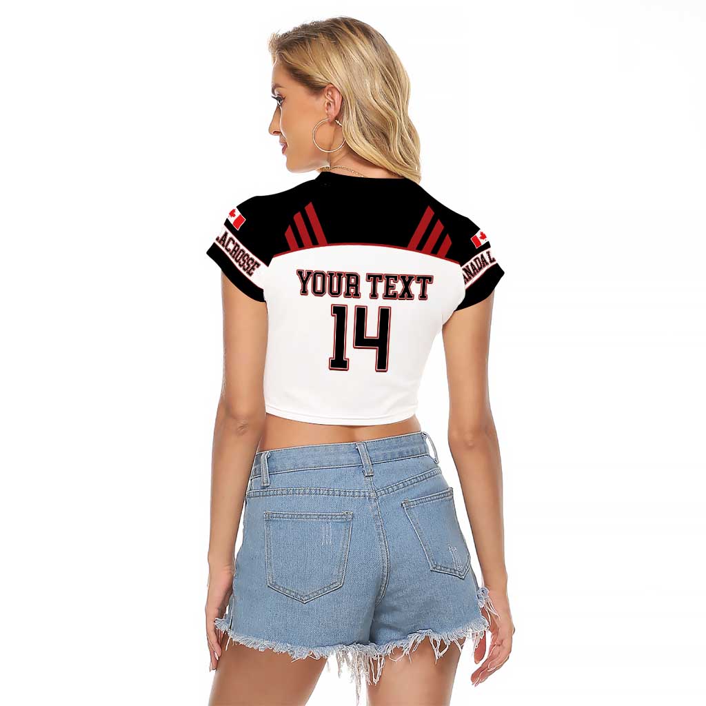 Custom Canada Lacrosse Raglan Cropped T Shirt Go Champions Maple Leaf