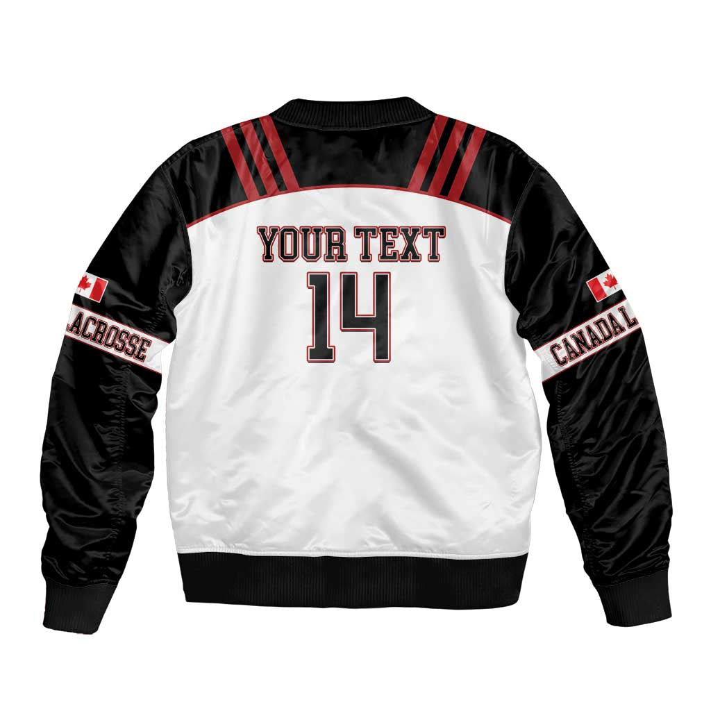 Custom Canada Lacrosse Sleeve Zip Bomber Jacket Go Champions Maple Leaf