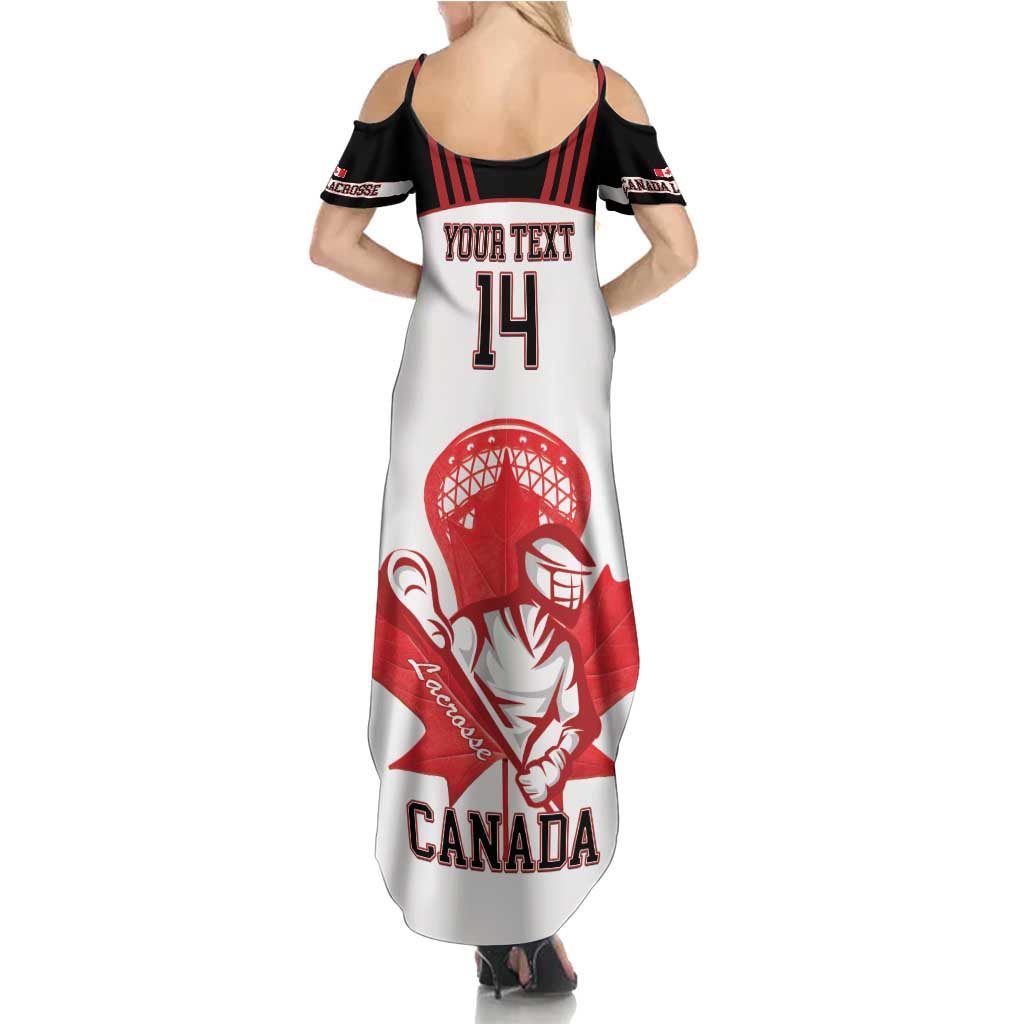 Custom Canada Lacrosse Summer Maxi Dress Go Champions Maple Leaf