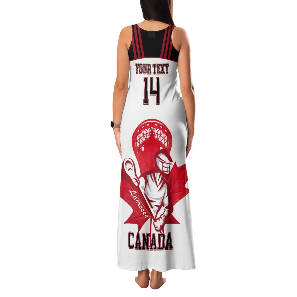 Custom Canada Lacrosse Tank Maxi Dress Go Champions Maple Leaf