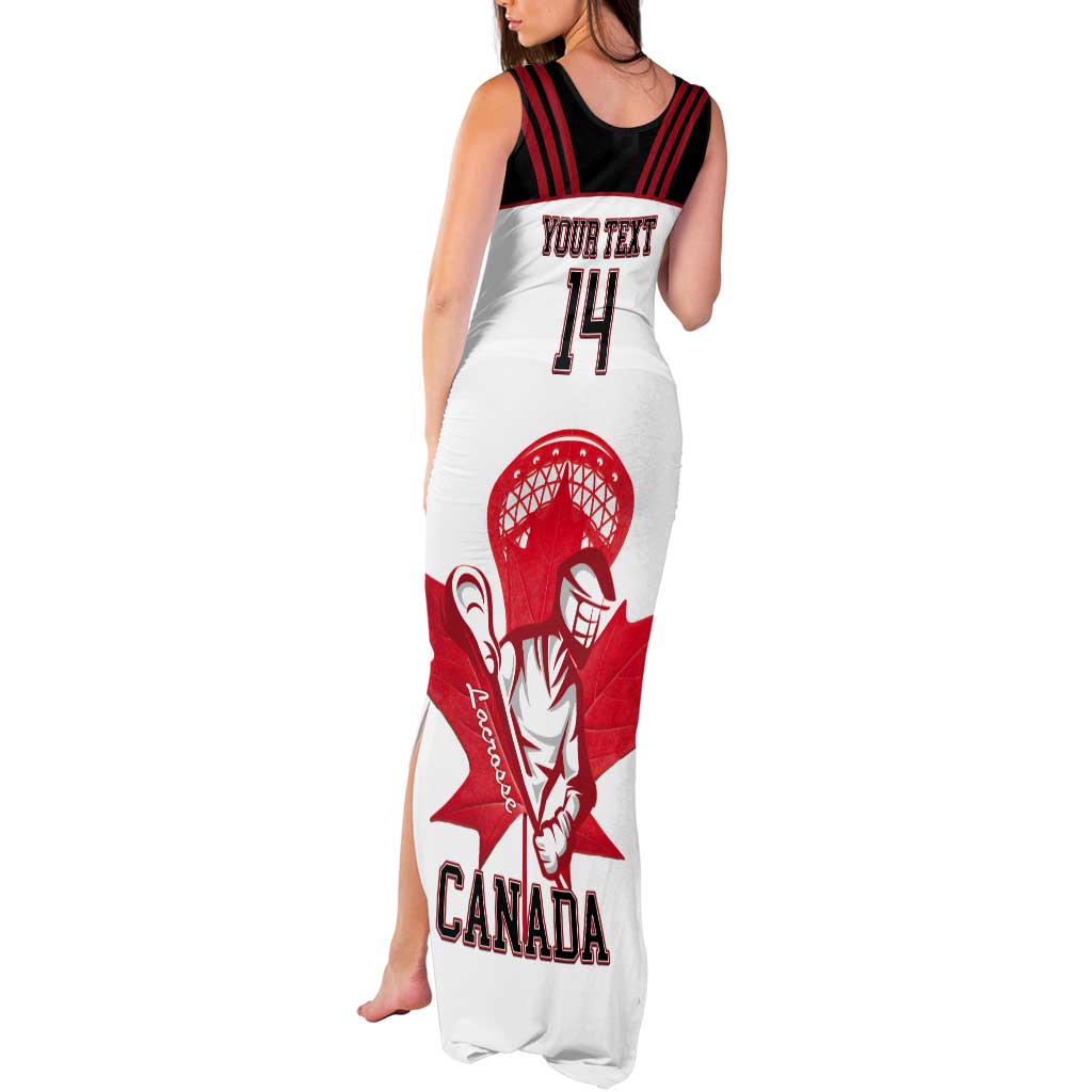Custom Canada Lacrosse Tank Maxi Dress Go Champions Maple Leaf