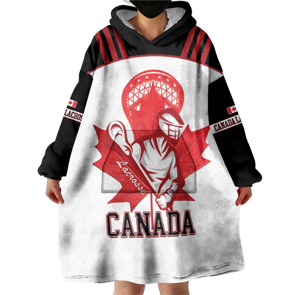Custom Canada Lacrosse Wearable Blanket Hoodie Go Champions Maple Leaf