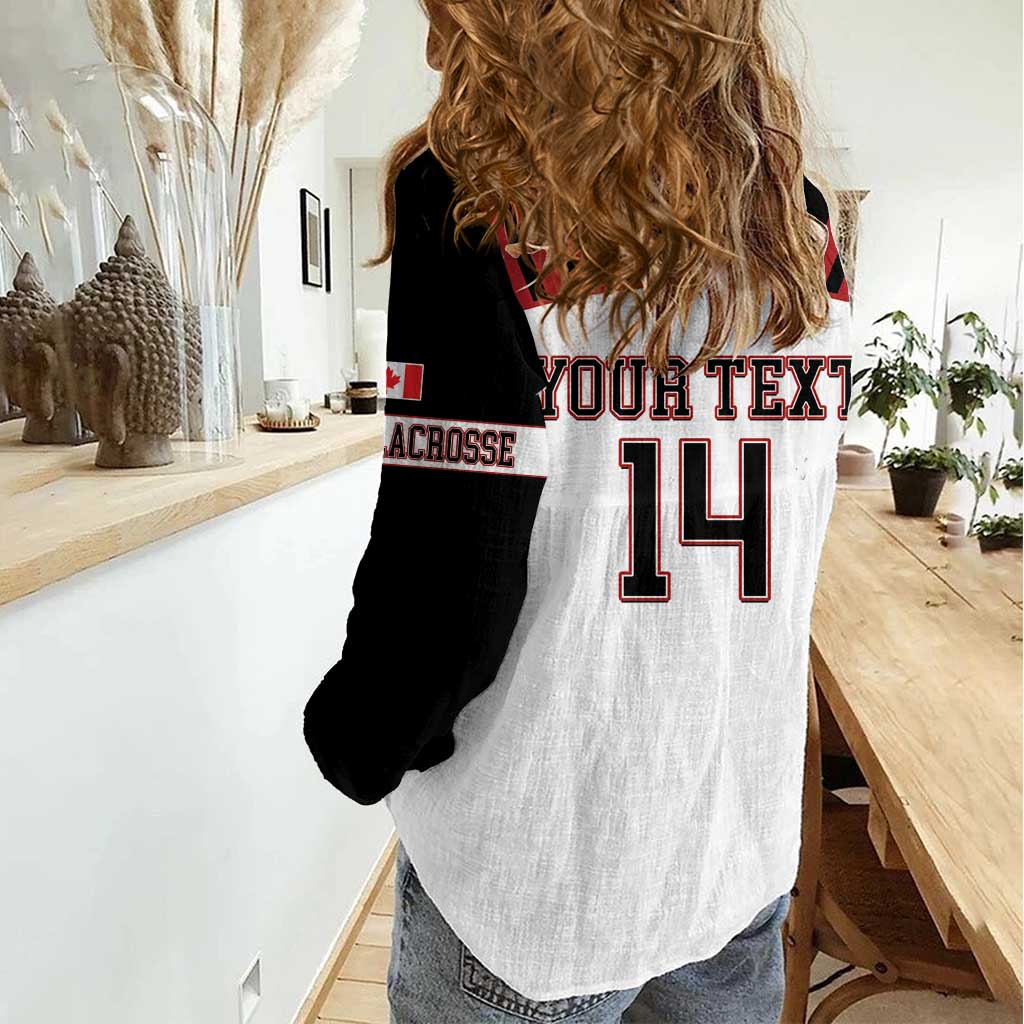 Custom Canada Lacrosse Women Casual Shirt Go Champions Maple Leaf