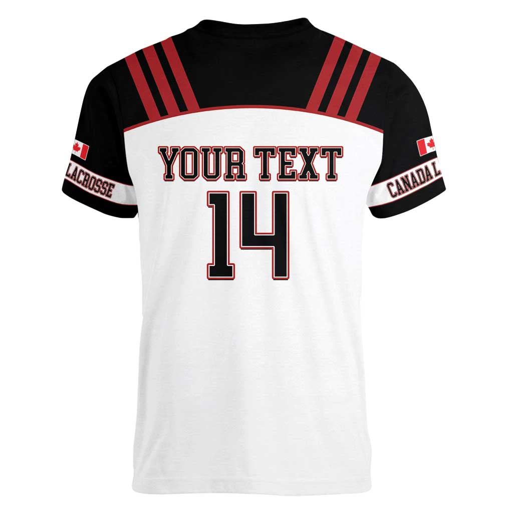 Custom Canada Lacrosse Women V-Neck T-Shirt Go Champions Maple Leaf