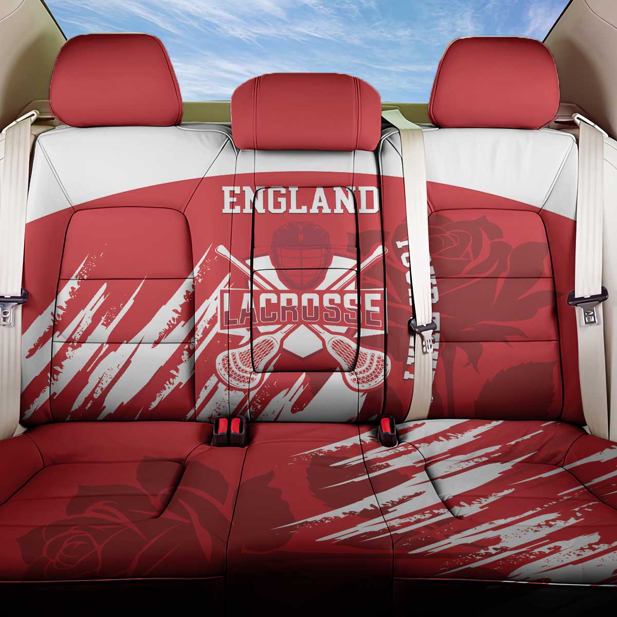 Custom England Lacrosse Back Car Seat Cover Go Champions Rose