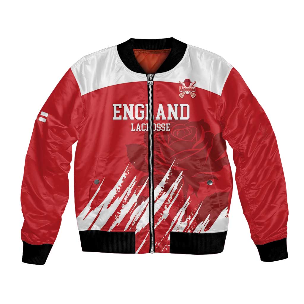 Custom England Lacrosse Bomber Jacket Go Champions Rose