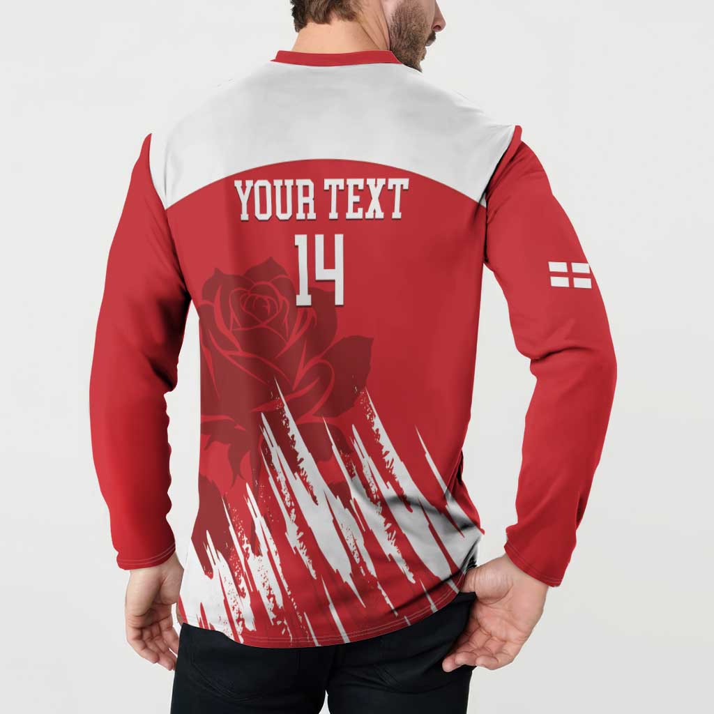 Custom England Lacrosse Button Sweatshirt Go Champions Rose