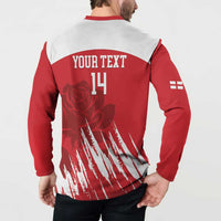 Custom England Lacrosse Button Sweatshirt Go Champions Rose