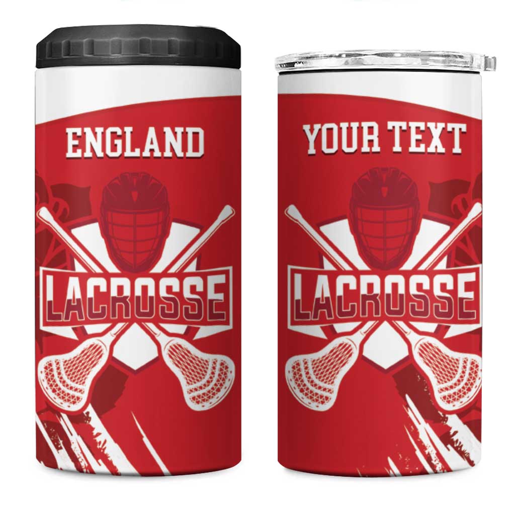 Custom England Lacrosse 4 in 1 Can Cooler Tumbler Go Champions Rose