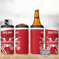 Custom England Lacrosse 4 in 1 Can Cooler Tumbler Go Champions Rose