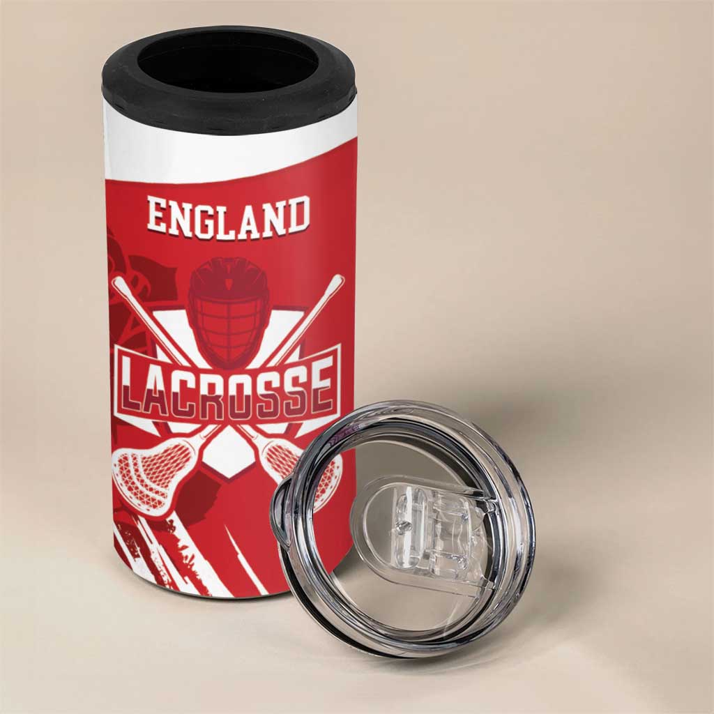 Custom England Lacrosse 4 in 1 Can Cooler Tumbler Go Champions Rose