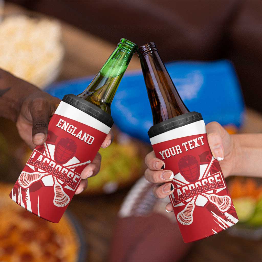 Custom England Lacrosse 4 in 1 Can Cooler Tumbler Go Champions Rose