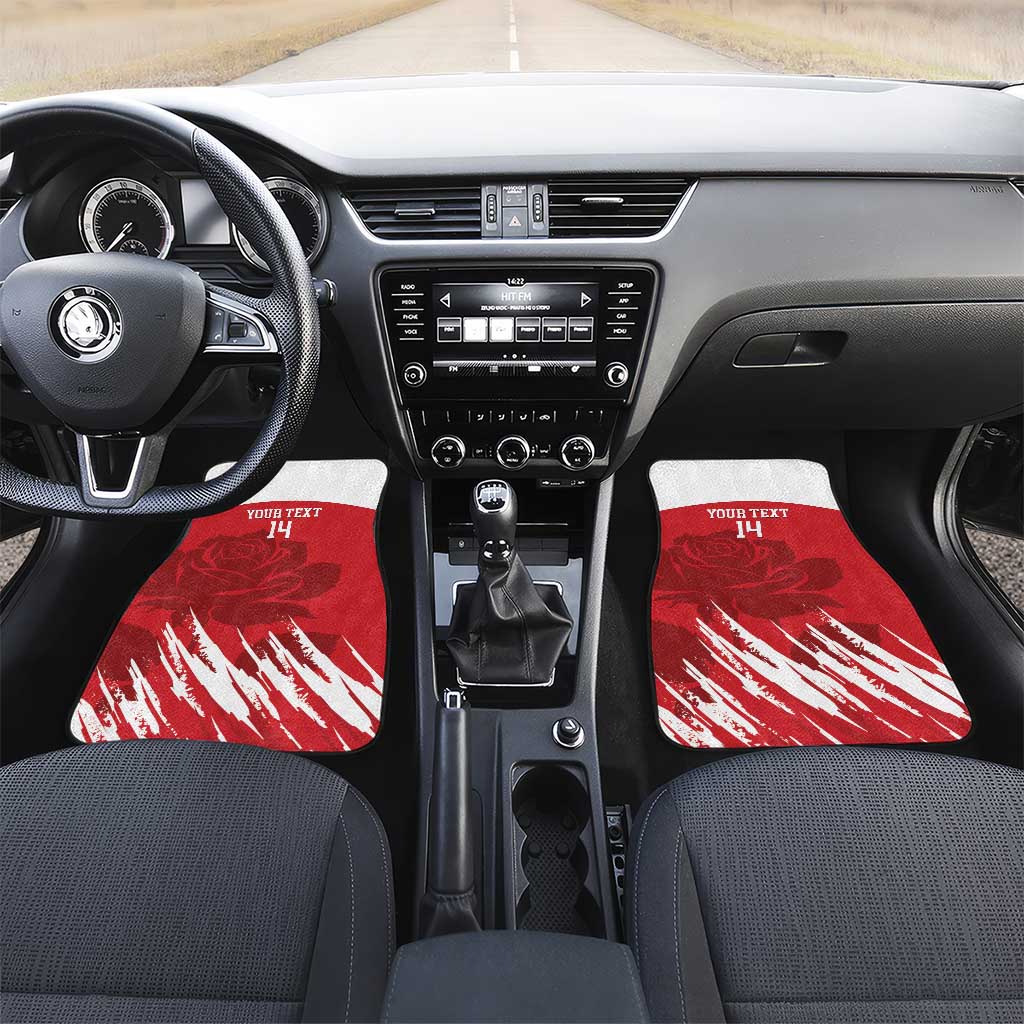Custom England Lacrosse Car Mats Go Champions Rose
