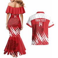 Custom England Lacrosse Couples Matching Mermaid Dress and Hawaiian Shirt Go Champions Rose