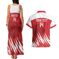 Custom England Lacrosse Couples Matching Tank Maxi Dress and Hawaiian Shirt Go Champions Rose