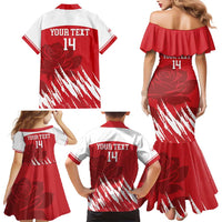 Custom England Lacrosse Family Matching Mermaid Dress and Hawaiian Shirt Go Champions Rose