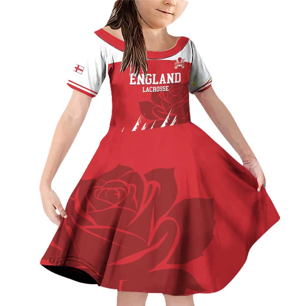 Custom England Lacrosse Family Matching Off Shoulder Short Dress and Hawaiian Shirt Go Champions Rose
