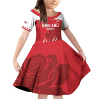 Custom England Lacrosse Family Matching Off Shoulder Short Dress and Hawaiian Shirt Go Champions Rose