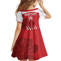 Custom England Lacrosse Family Matching Summer Maxi Dress and Hawaiian Shirt Go Champions Rose