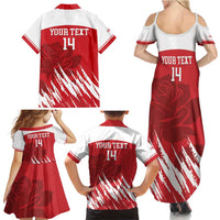 Custom England Lacrosse Family Matching Summer Maxi Dress and Hawaiian Shirt Go Champions Rose