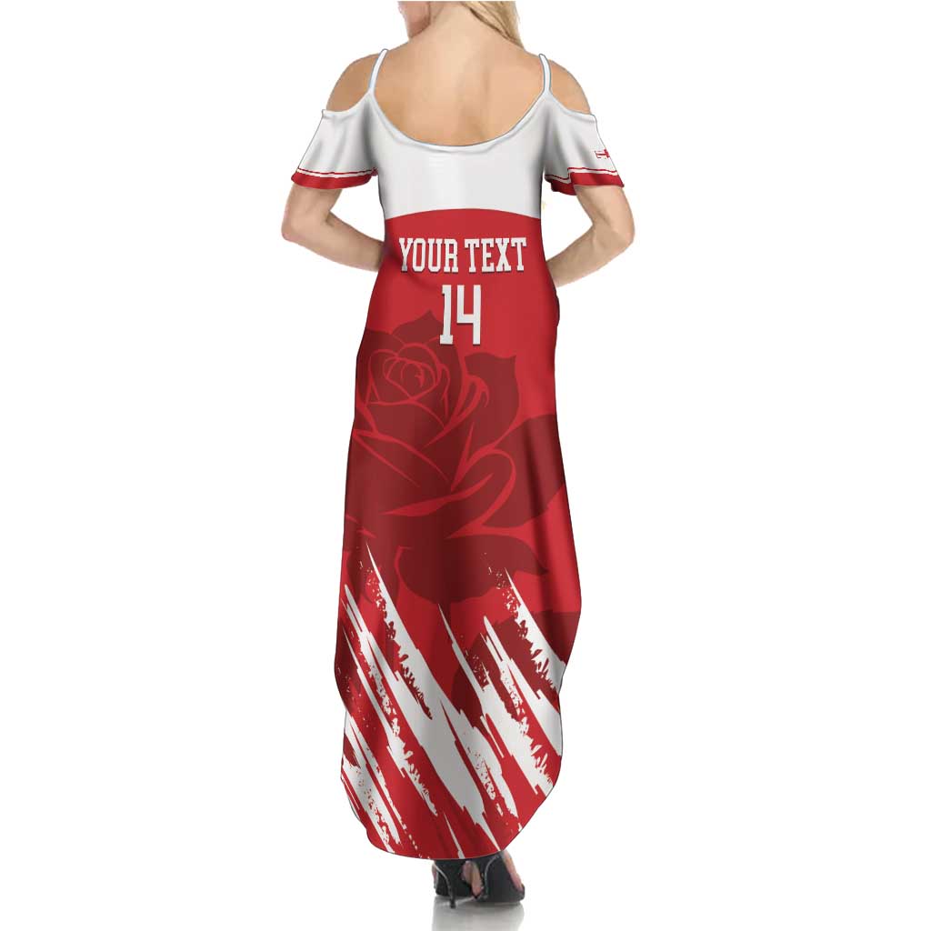 Custom England Lacrosse Family Matching Summer Maxi Dress and Hawaiian Shirt Go Champions Rose