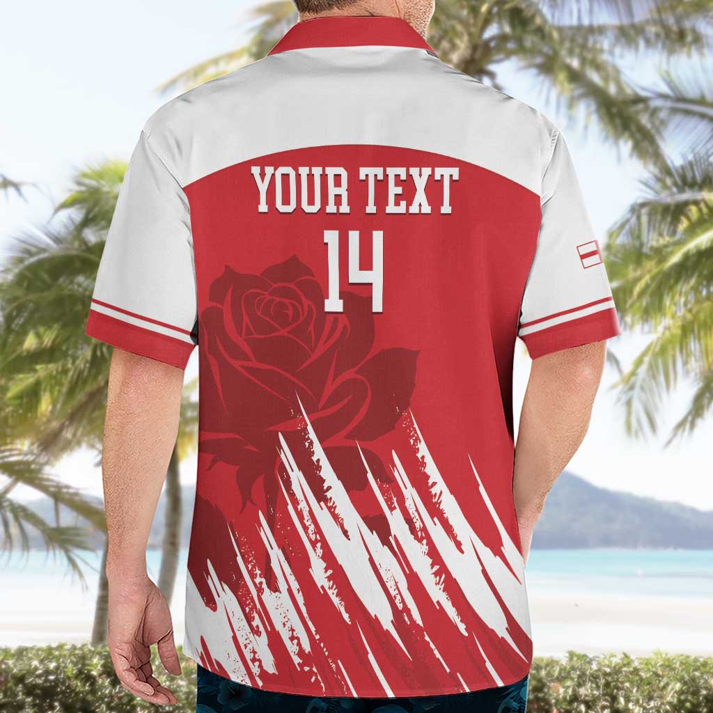 Custom England Lacrosse Hawaiian Shirt Go Champions Rose