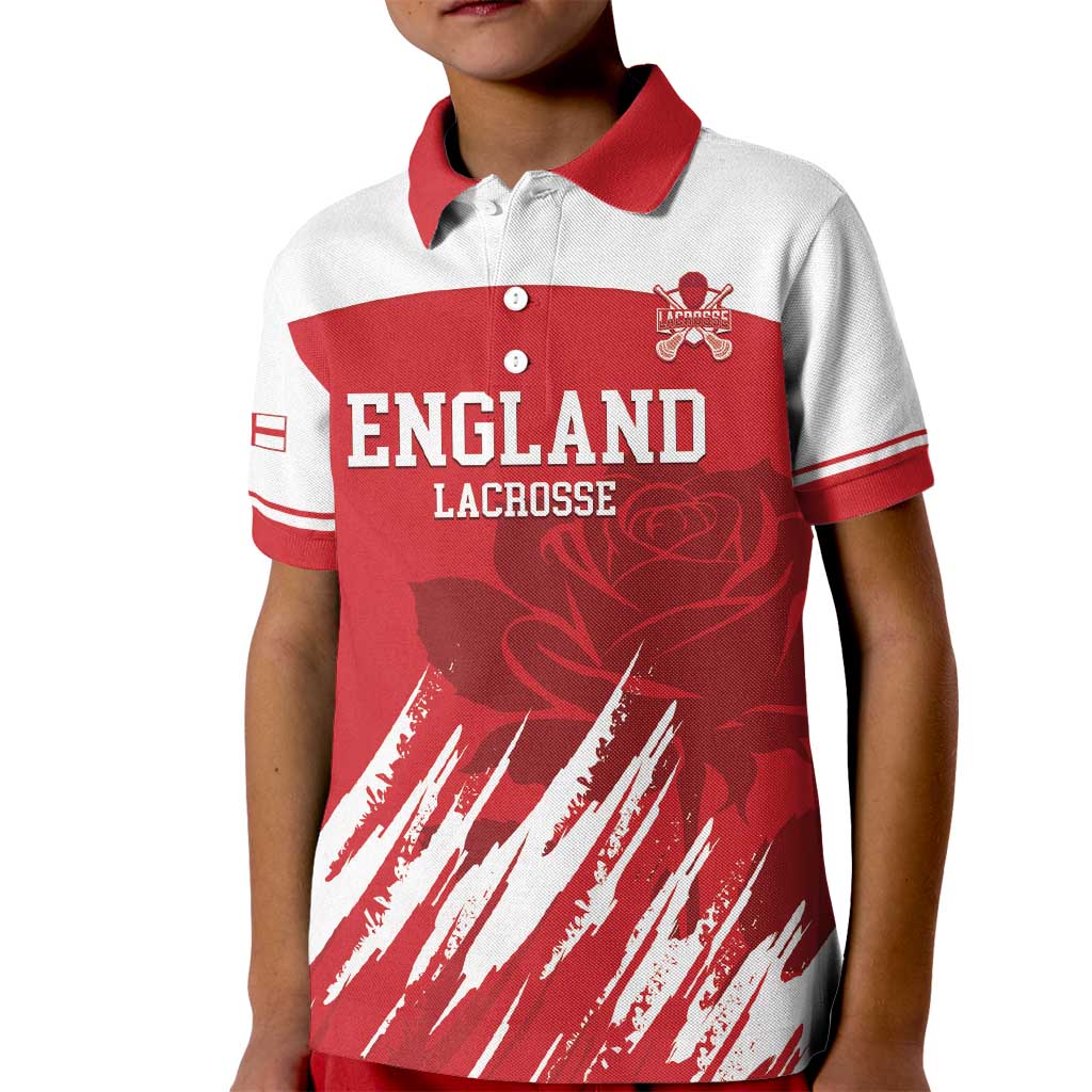 Custom England Lacrosse Kid Polo Shirt Go Champions Rose
