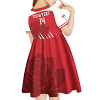 Custom England Lacrosse Kid Short Sleeve Dress Go Champions Rose