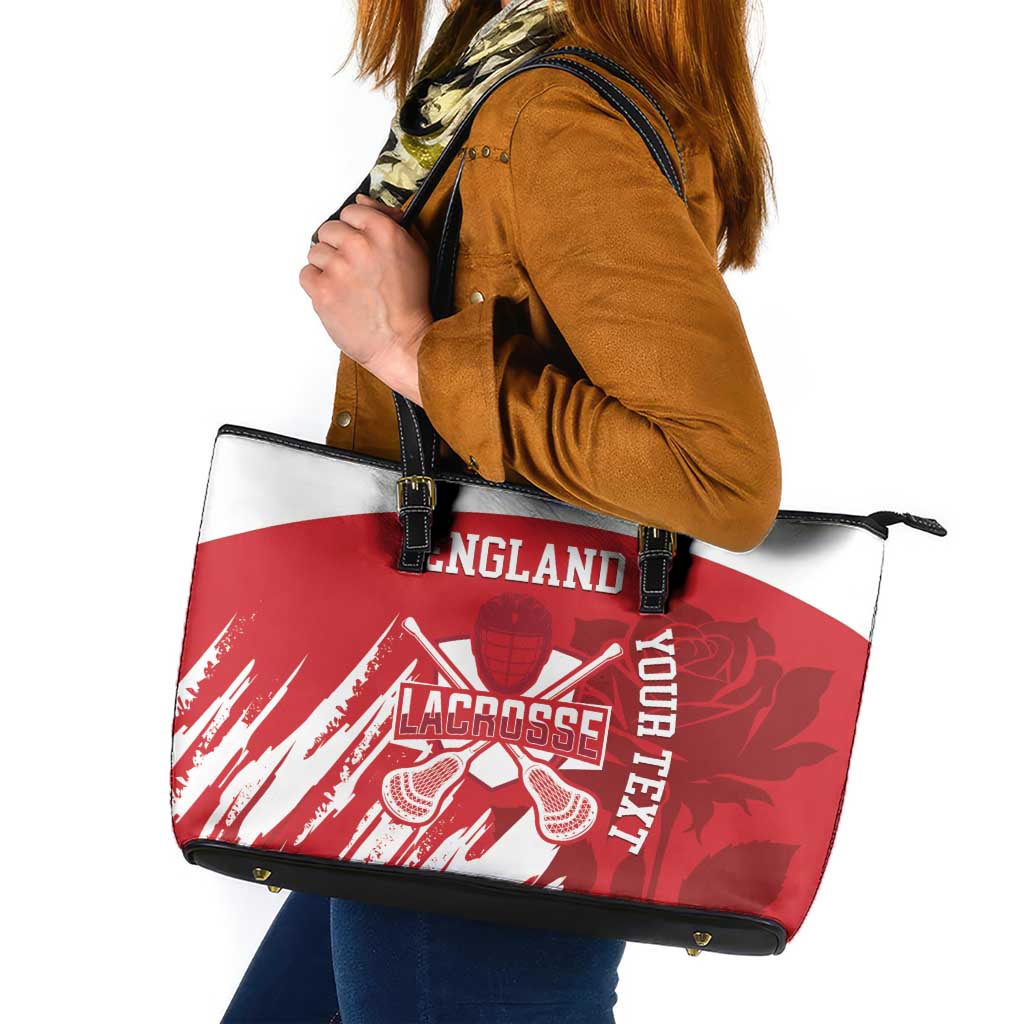 Custom England Lacrosse Leather Tote Bag Go Champions Rose