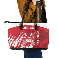 Custom England Lacrosse Leather Tote Bag Go Champions Rose