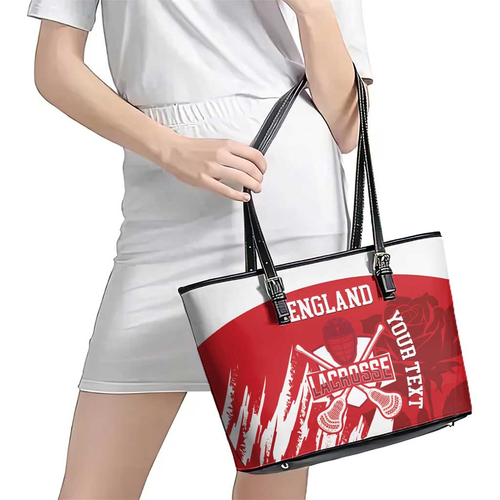 Custom England Lacrosse Leather Tote Bag Go Champions Rose