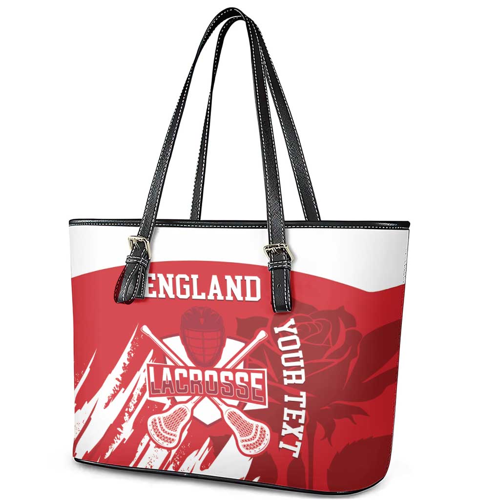 Custom England Lacrosse Leather Tote Bag Go Champions Rose