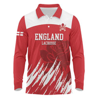 Custom England Lacrosse Long Sleeve Polo Shirt Go Champions Rose