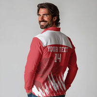 Custom England Lacrosse Long Sleeve Polo Shirt Go Champions Rose